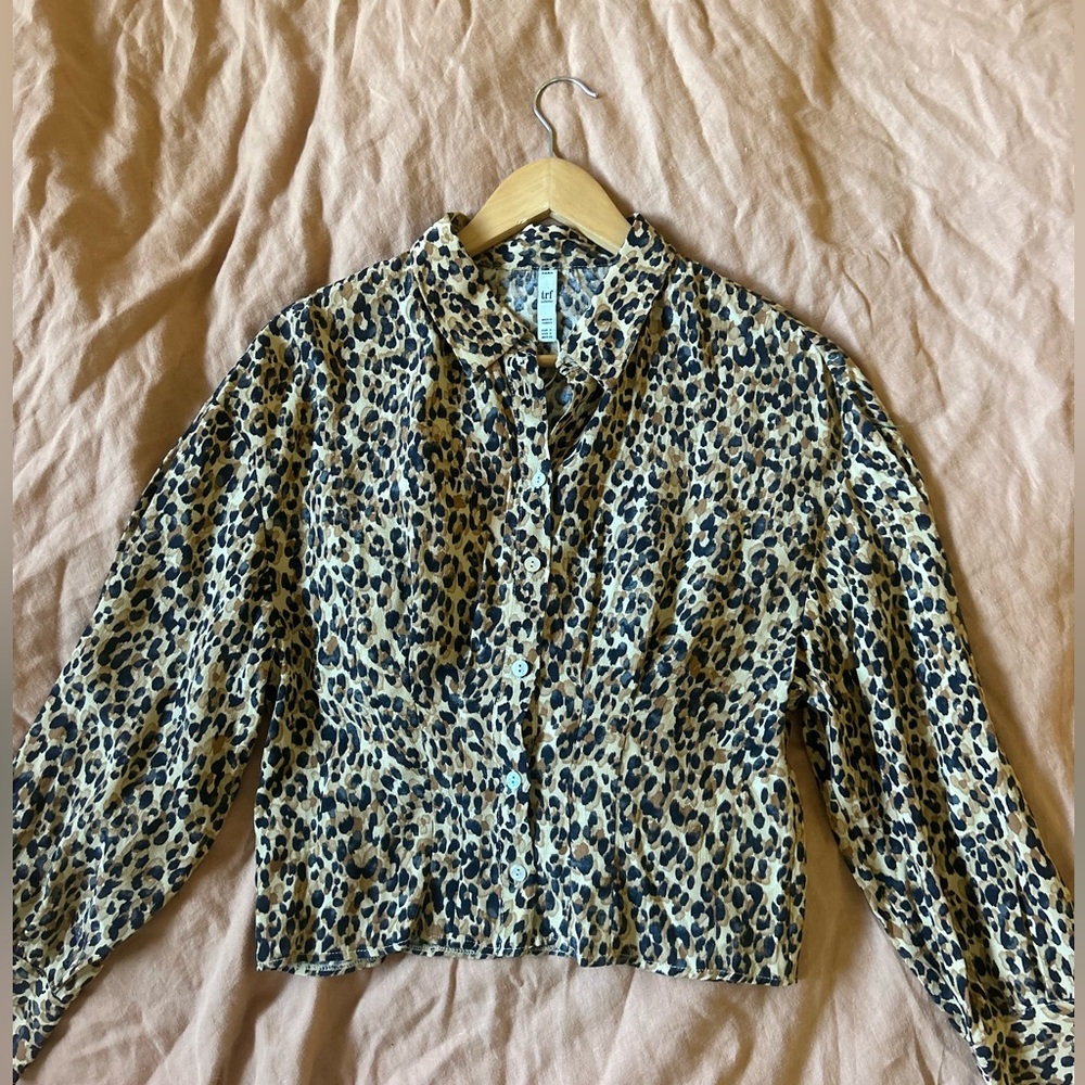 Zara trf collection leopard button up